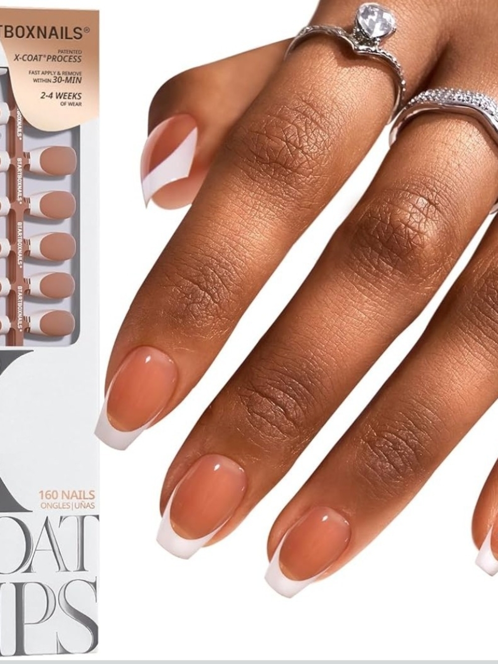 Classic Nude & White French Tip Press-On Nails